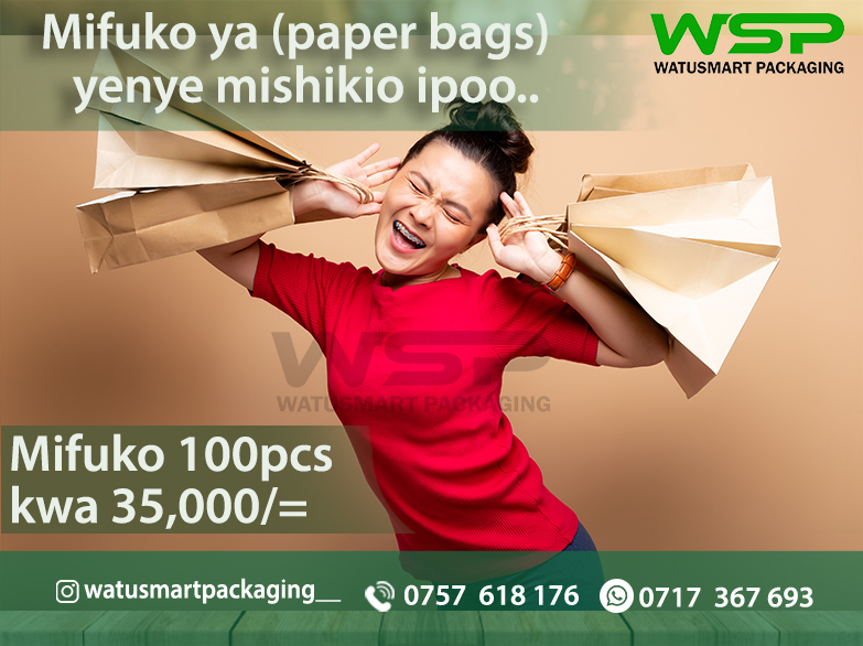 TUNAUZA MIFUKO YA MISHIKIO (paper bags) - OFA YA MSIMU WA MWISHO WA MWAKA